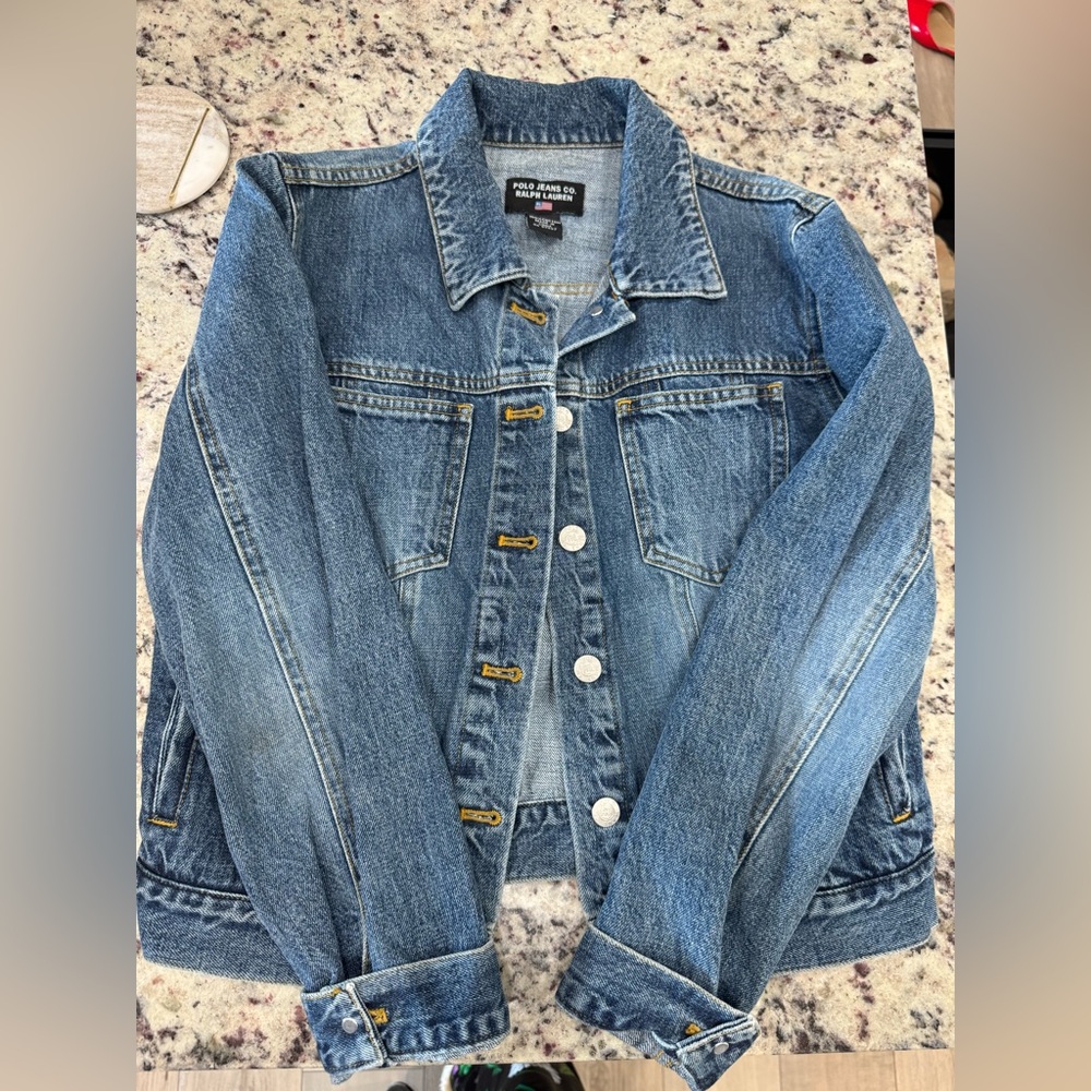 Vintage Polo Flag Denim Trucker Jacket